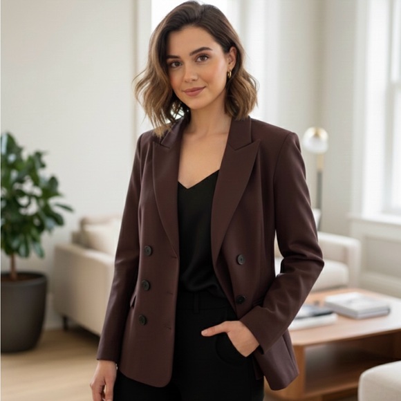 Express Jackets & Blazers - Express Double Breasted Jacket / Blazer. Large. Chocolate Brown.